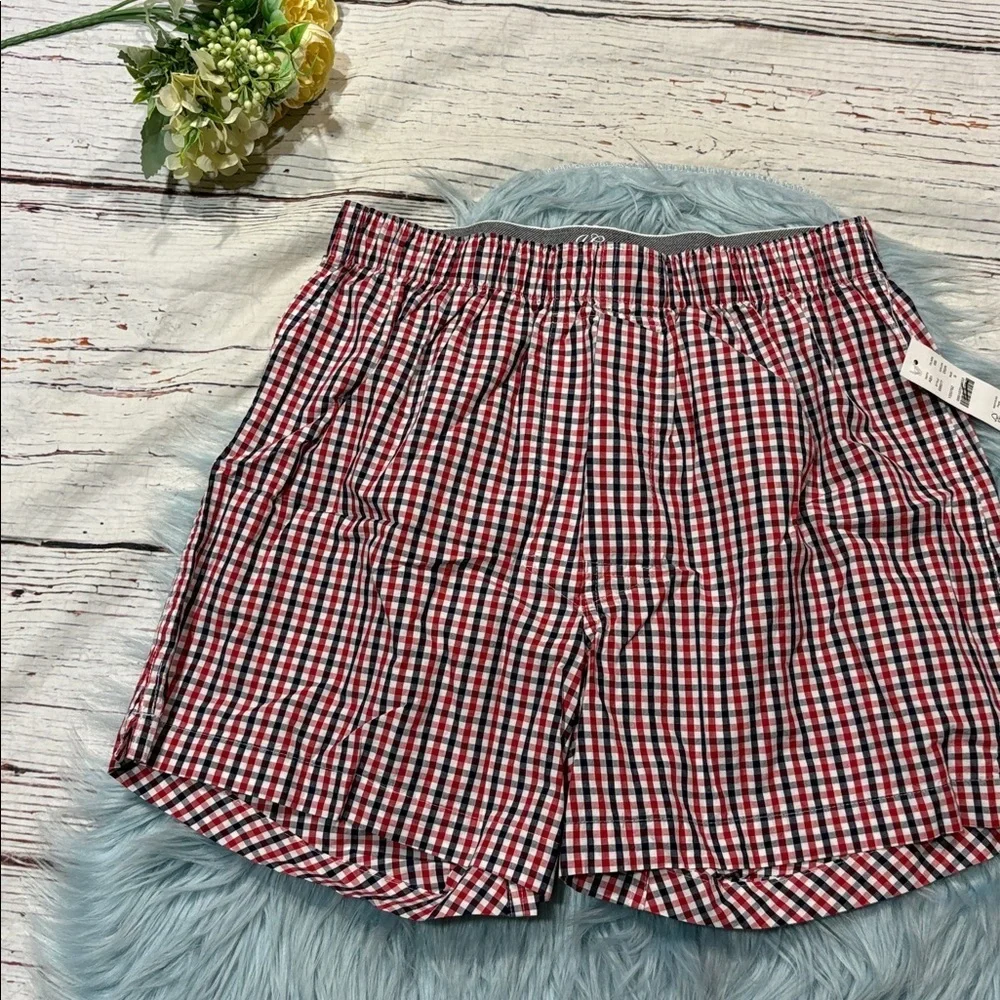 NWT J. Crew Gingham Red White Blue Patterned Boxers